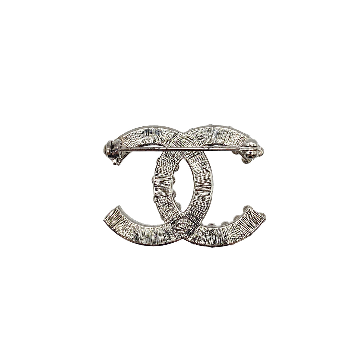 CHANEL COCOMARK BROOCH RHINESTONE SILVER ACCESSORY B18P 90274879