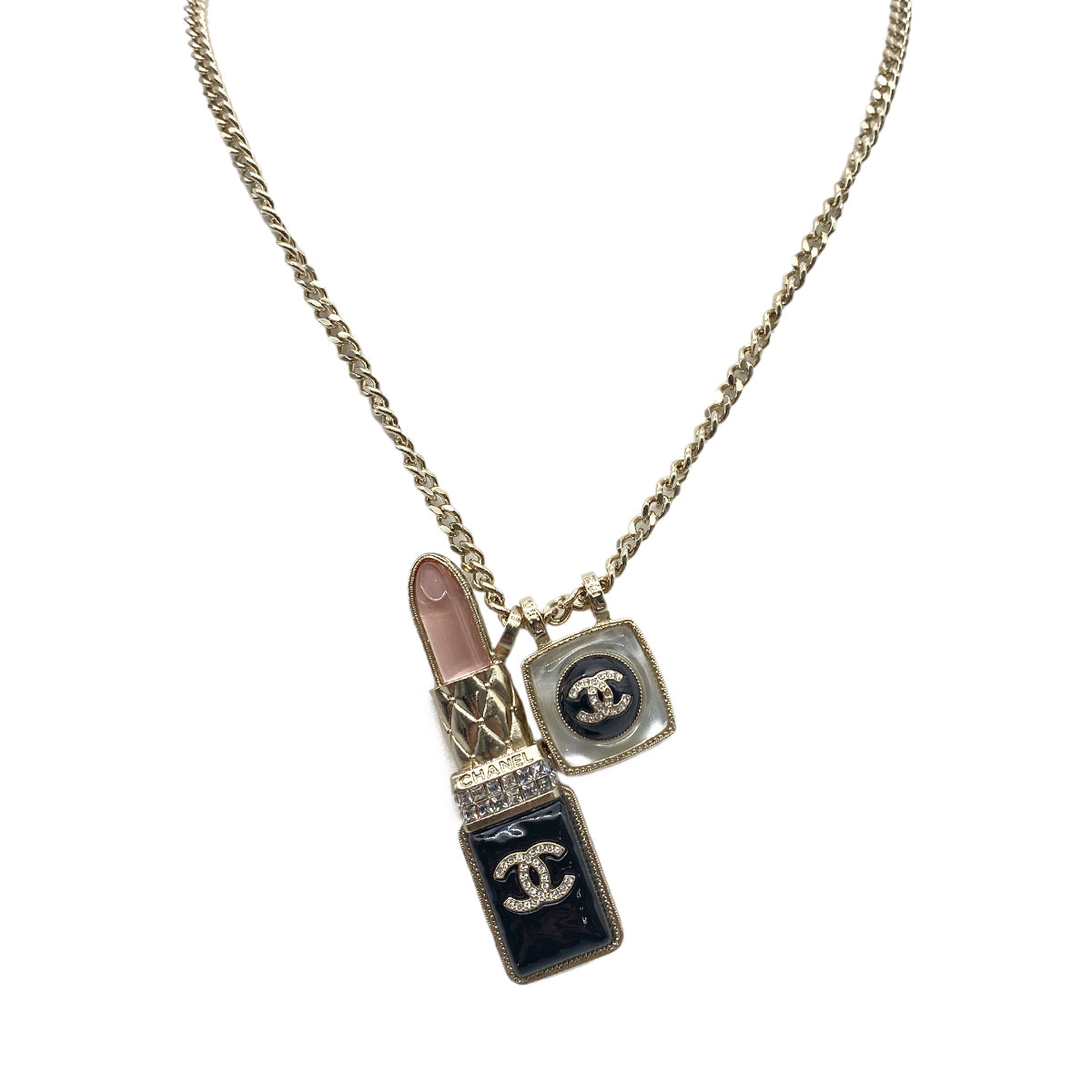 CHANEL NECKLACE LIP MOTIF COCOMARK RHINESTONE ACCESSORY A22C 90274881