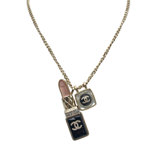 CHANEL NECKLACE LIP MOTIF COCOMARK RHINESTONE ACCESSORY A22C 90274881