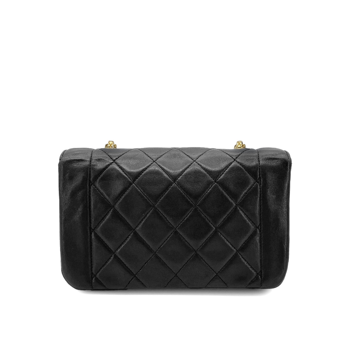 CHANEL VINTAGE MINI MATELASSE BIJOU CHAIN SHOULDER BAG BLACK LAMB SKIN 90275015