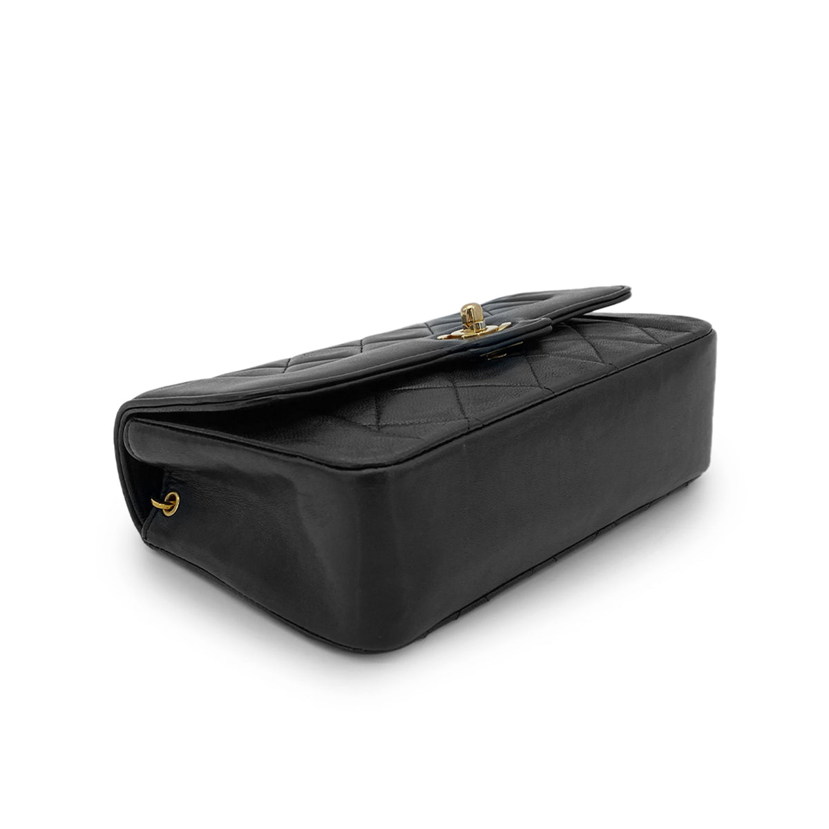 CHANEL VINTAGE MINI MATELASSE BIJOU CHAIN SHOULDER BAG BLACK LAMB SKIN 90275015