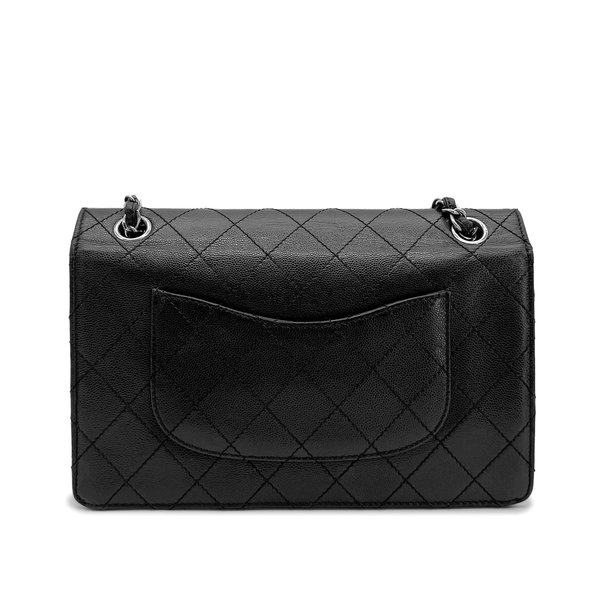 CHANEL VINTAGE CHAIN SHOULDER BAG BLACK CAVIAR SKIN 90275020