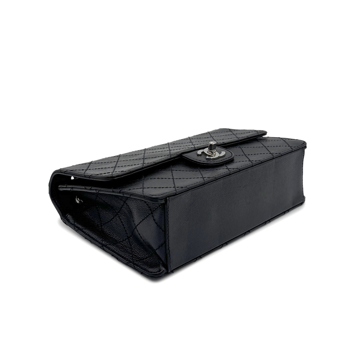 CHANEL VINTAGE CHAIN SHOULDER BAG BLACK CAVIAR SKIN 90275020