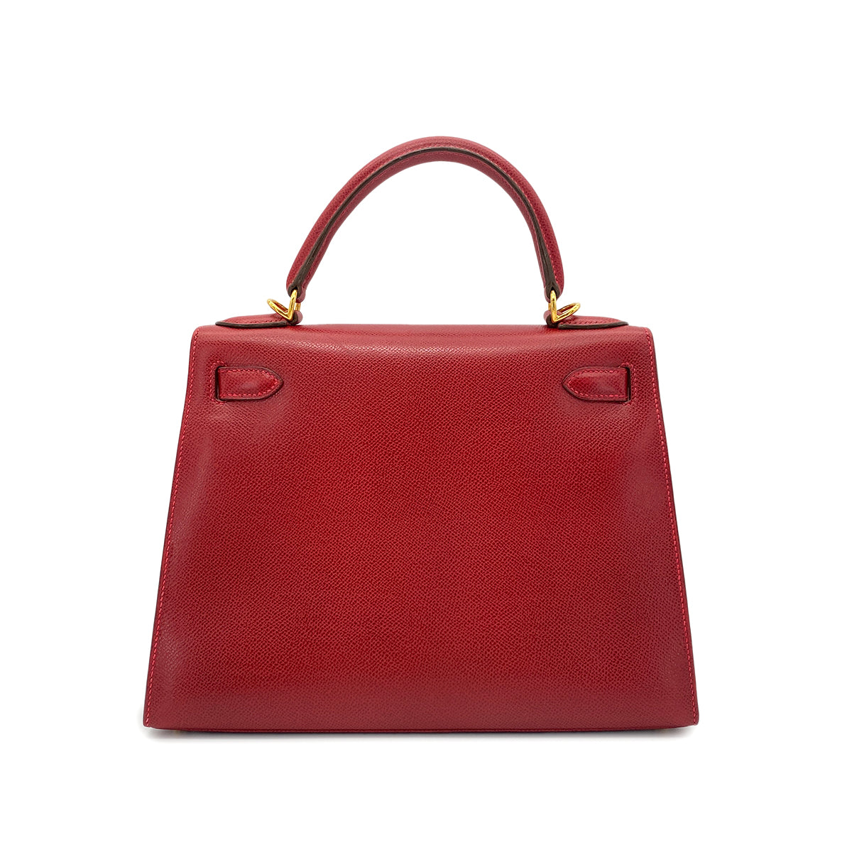 HERMES KELLY 28 SELLIER ROUGE VIF LISSE HAND SHOULDER BAG □G GHW 90275023