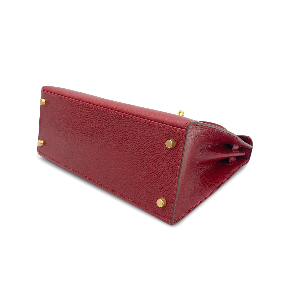 HERMES KELLY 28 SELLIER ROUGE VIF LISSE HAND SHOULDER BAG □G GHW 90275023