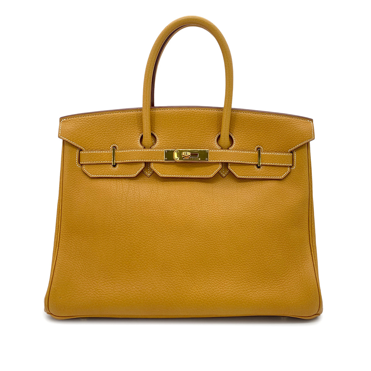 HERMES BIRKIN 35 NATUREL SABLE TOGO HAND BAG □C GHW 90275028