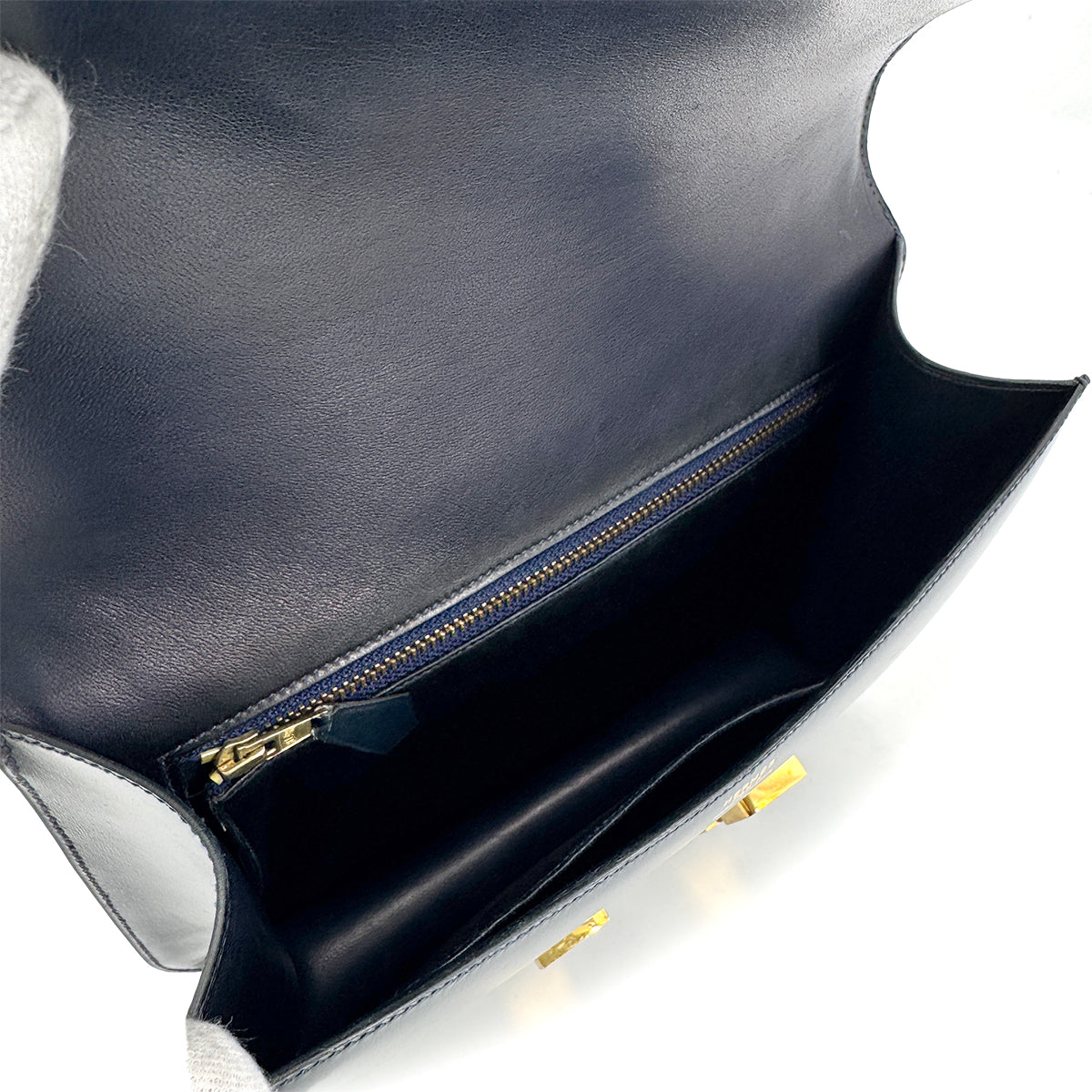 HERMES CONSTANCE 23 BLUE INDGO BOXCALF HAND BAG 90275029