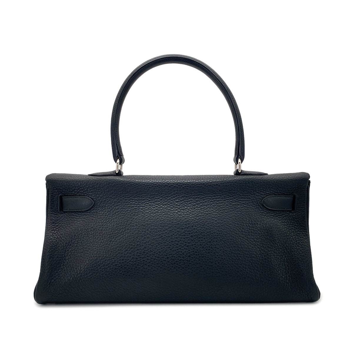 HERMES KELLY FRINGE RETOURNE BLACK TAURILLON CLEMENCE  HAND BAG □M SHW 90275039