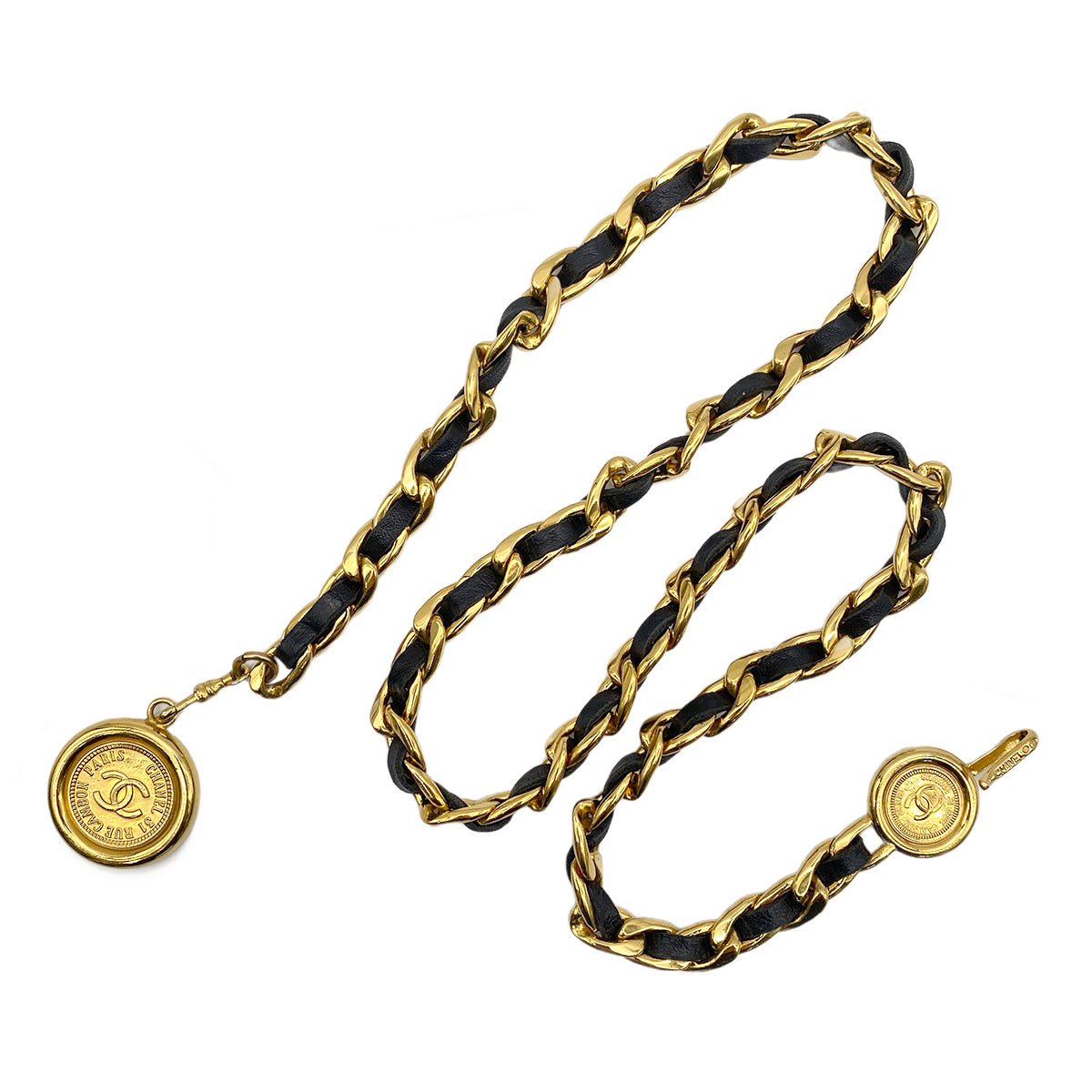 CHANEL VINTAGE CHAIN BELT COCOMARK LEATHER ACCESSORY 90275040