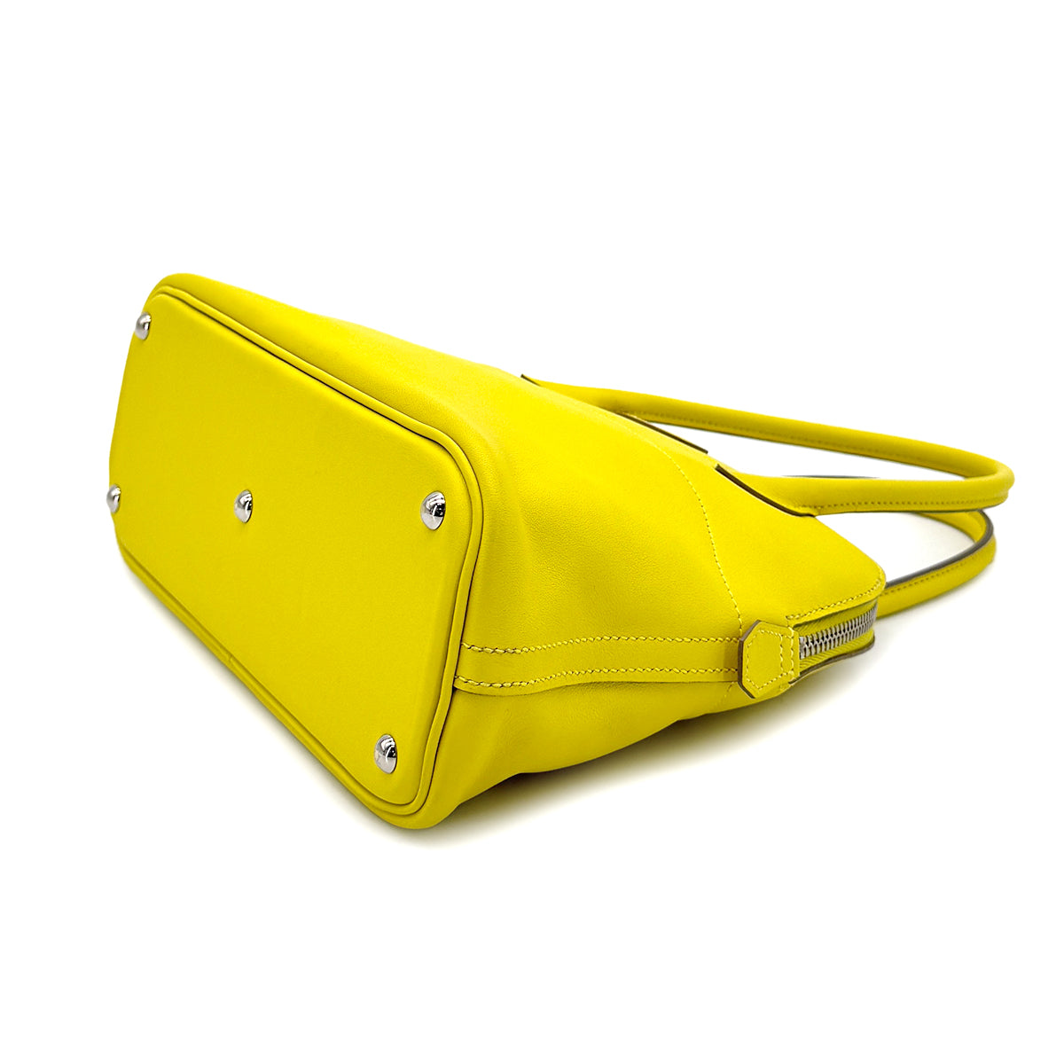 HERMES BOLIDE 27 LIME VEAU SWIFT HAND SHOULDER BAG D 90275135
