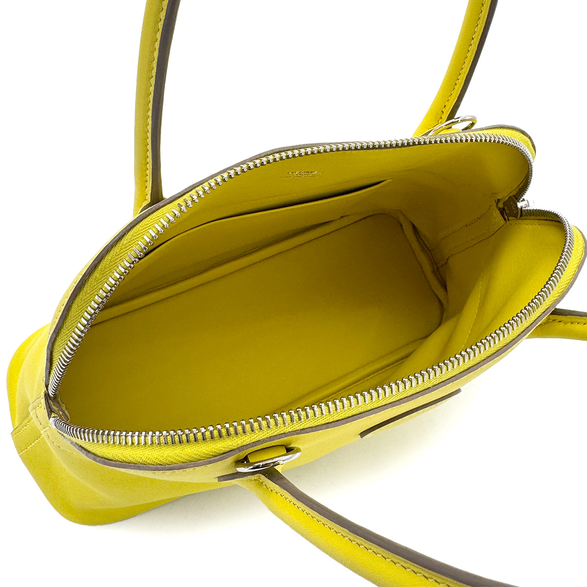 HERMES BOLIDE 27 LIME VEAU SWIFT HAND SHOULDER BAG D 90275135