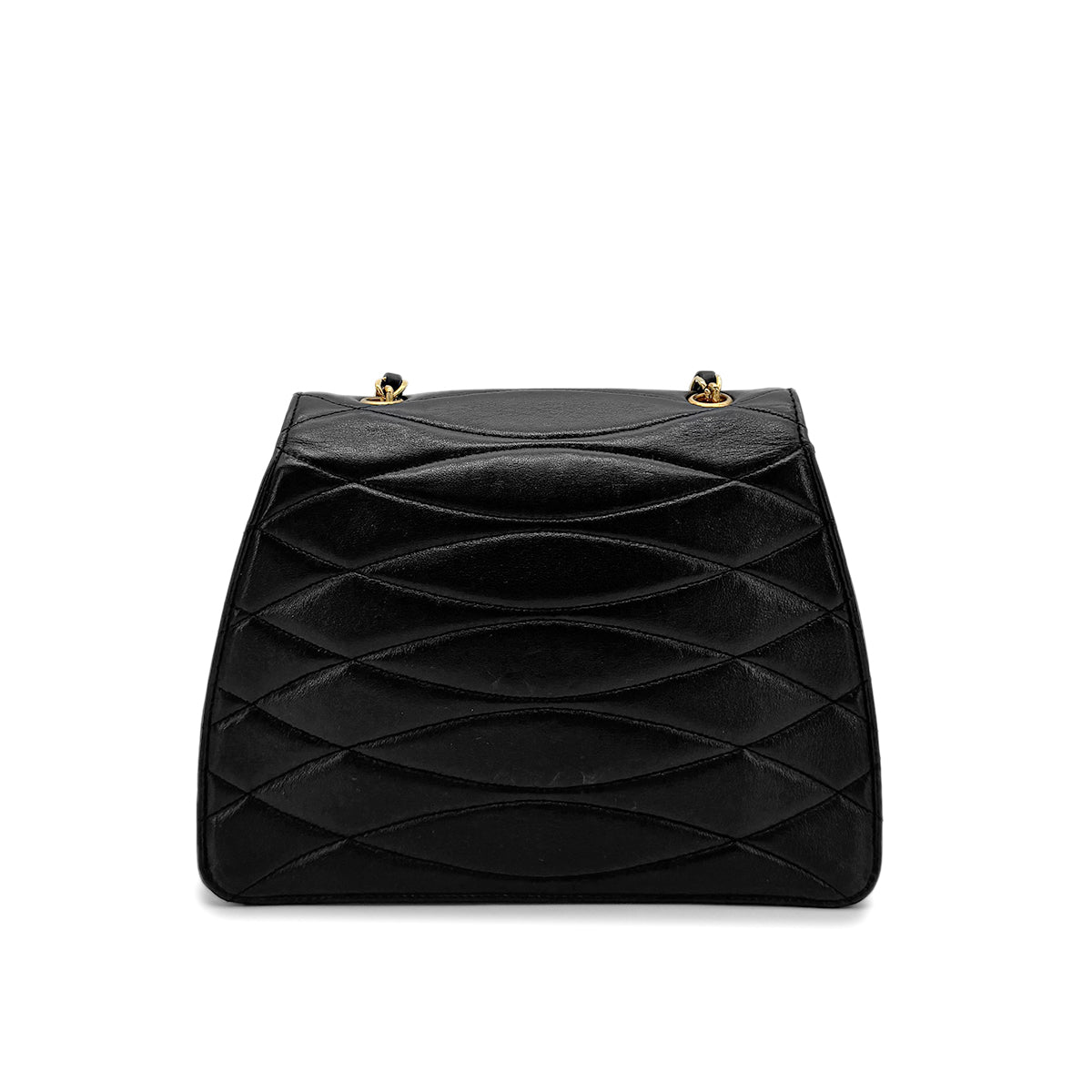 CHANEL VINTAGE COCOMARK CHAIN SHOULDER BAG BLACK LAMB SKIN 90275138