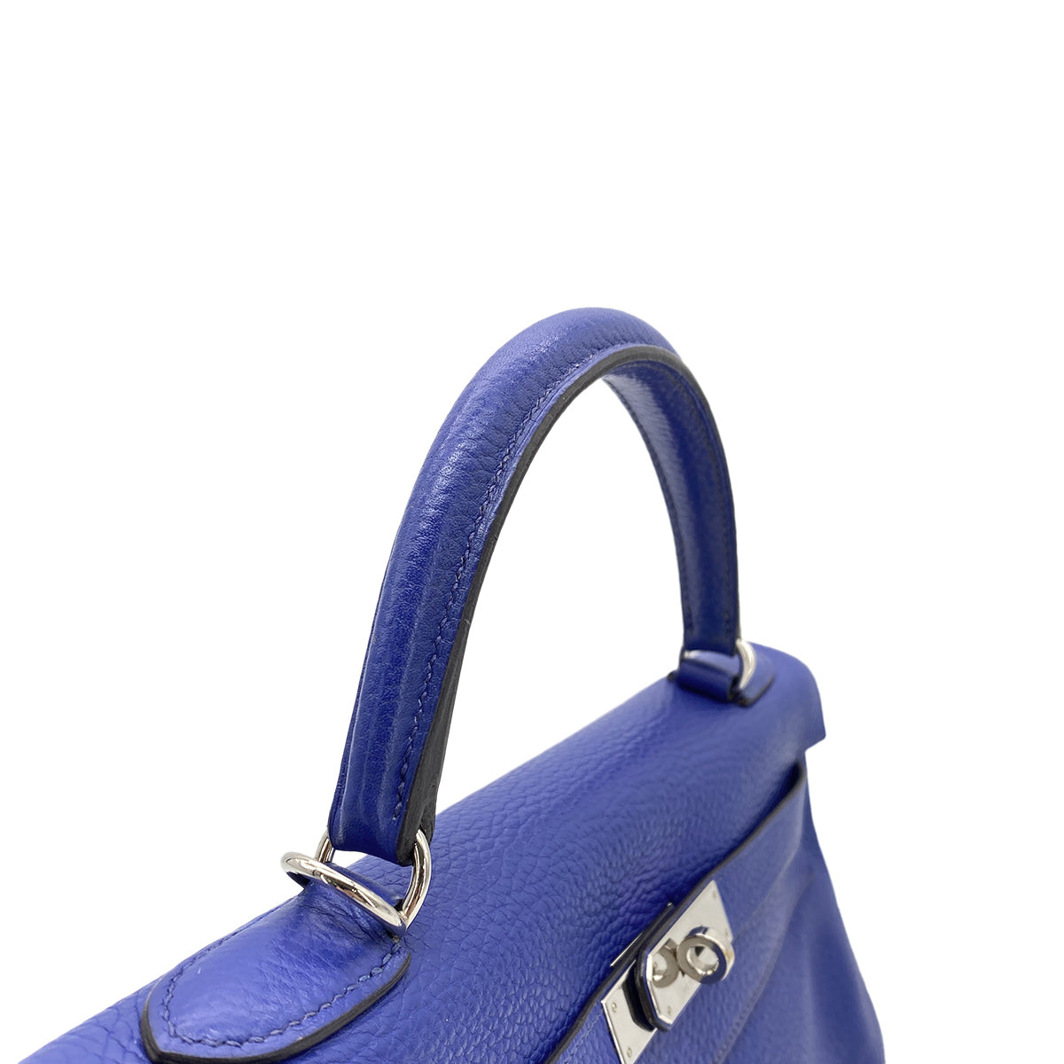 HERMES KELLY 32 RETOURNE BLUE ELECTRIC TAURILLON CLEMENCE HAND SHOULDER BAG □R 90275142