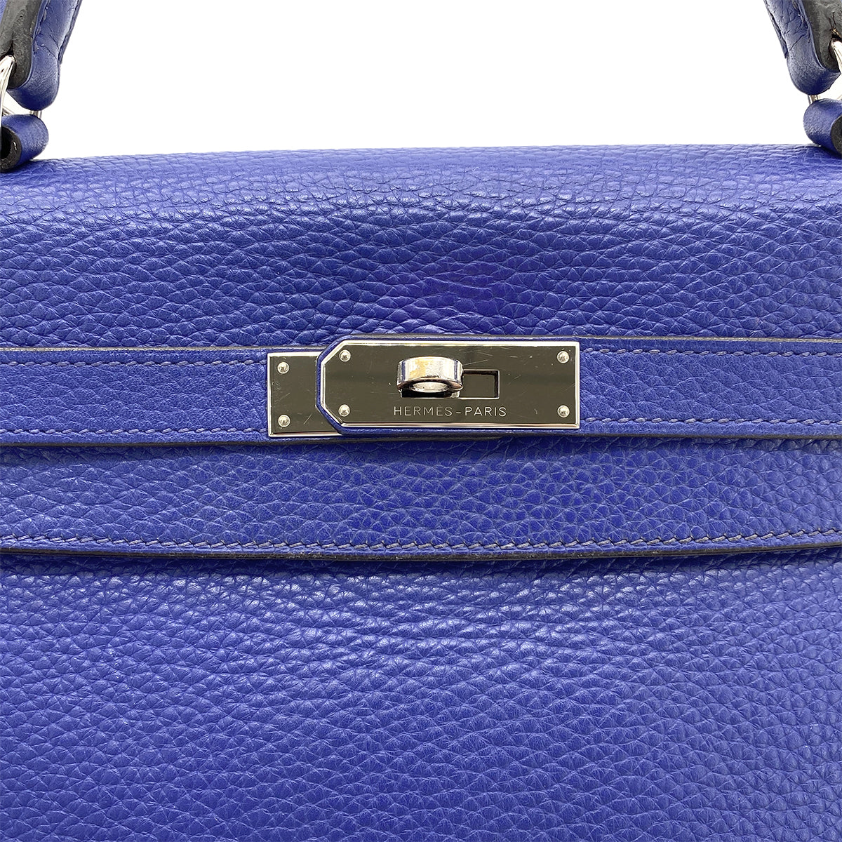HERMES KELLY 32 RETOURNE BLUE ELECTRIC TAURILLON CLEMENCE HAND SHOULDER BAG □R 90275142