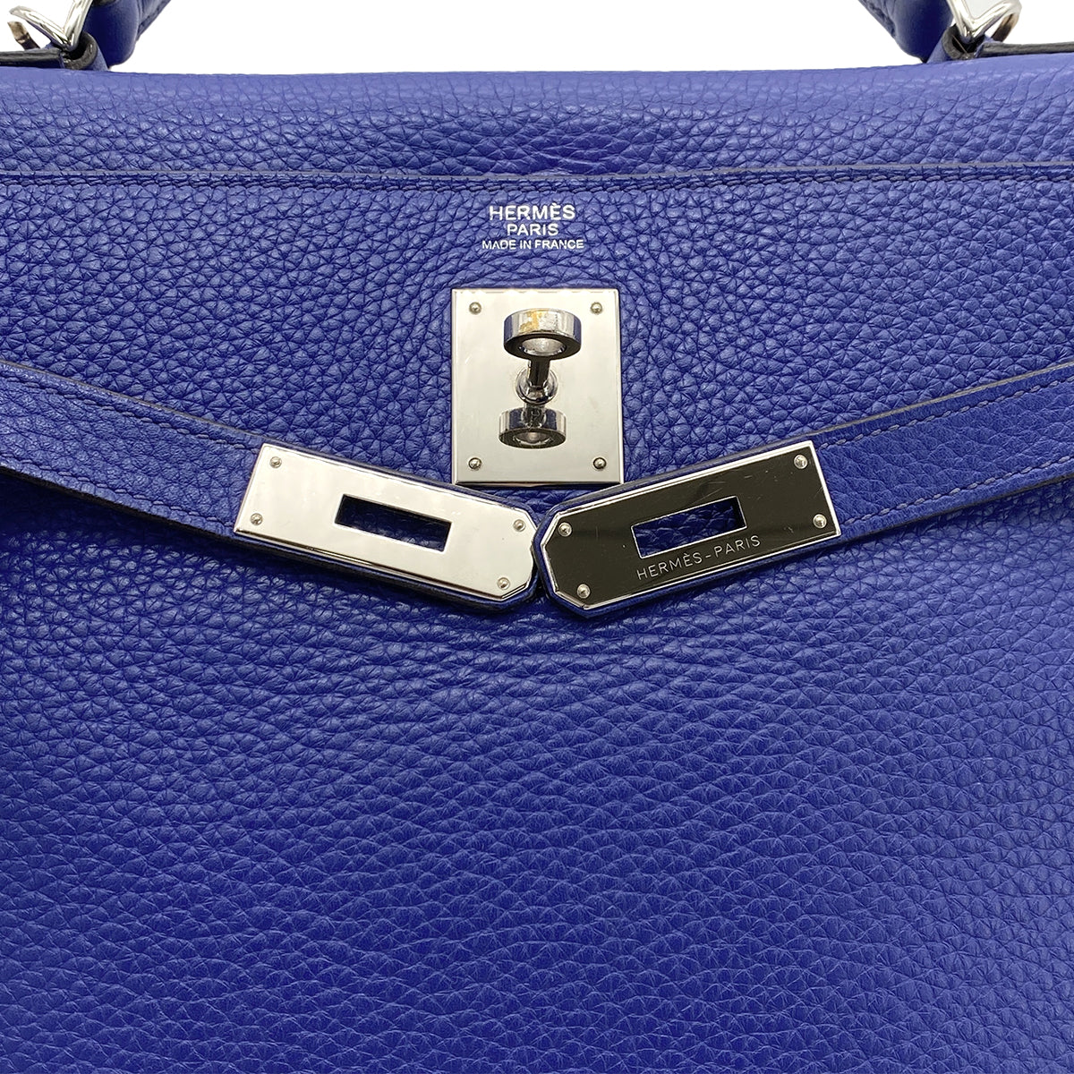 HERMES KELLY 32 RETOURNE BLUE ELECTRIC TAURILLON CLEMENCE HAND SHOULDER BAG □R 90275142