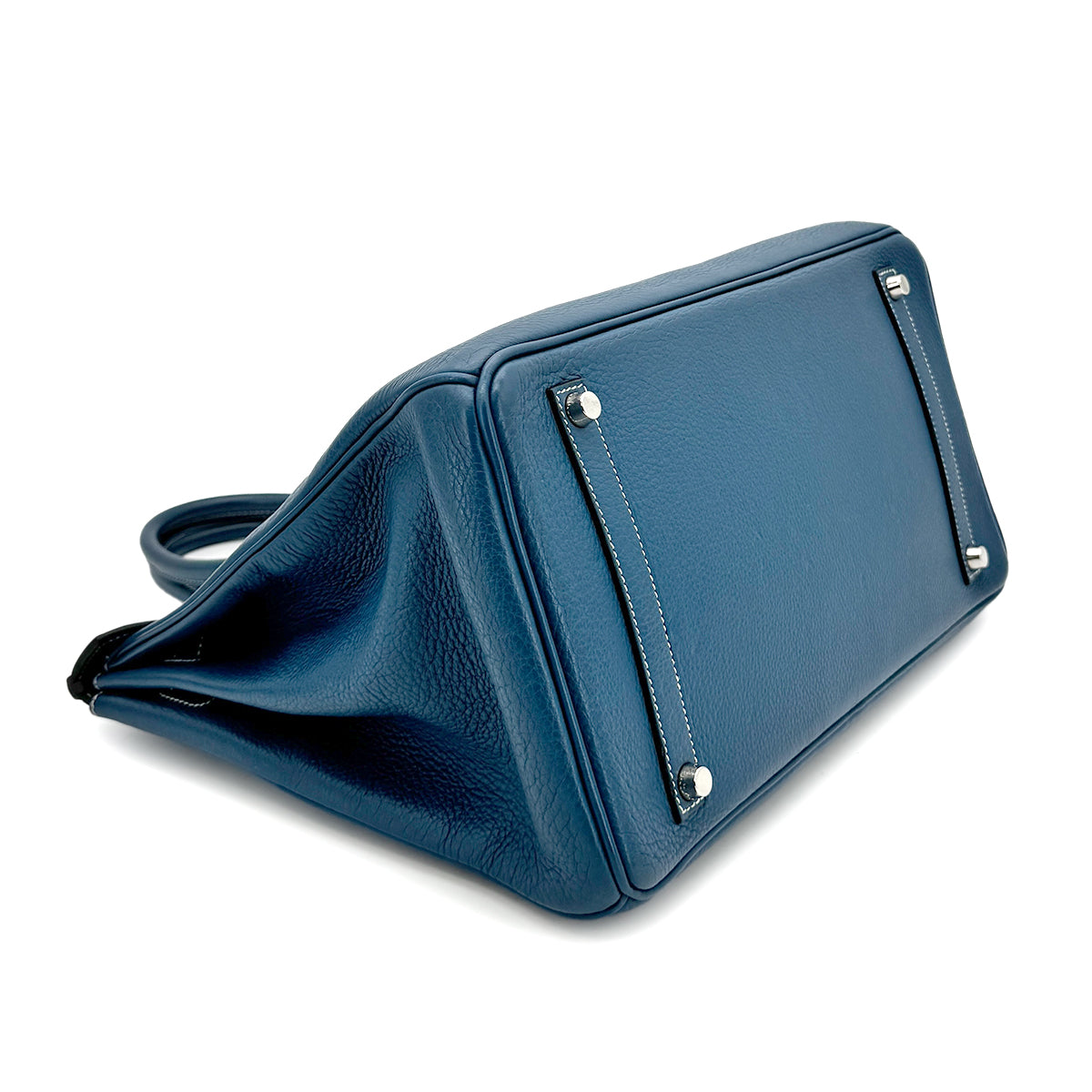 HERMES BIRKIN 35 BLUE THALASSA TOGO HAND BAG □G SHW 90275143