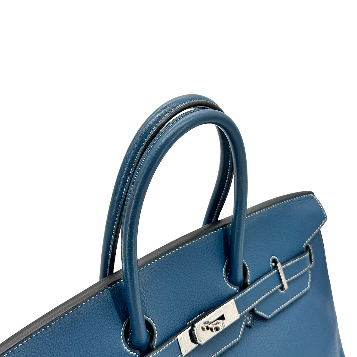 HERMES BIRKIN 35 BLUE THALASSA TOGO HAND BAG □G SHW 90275143