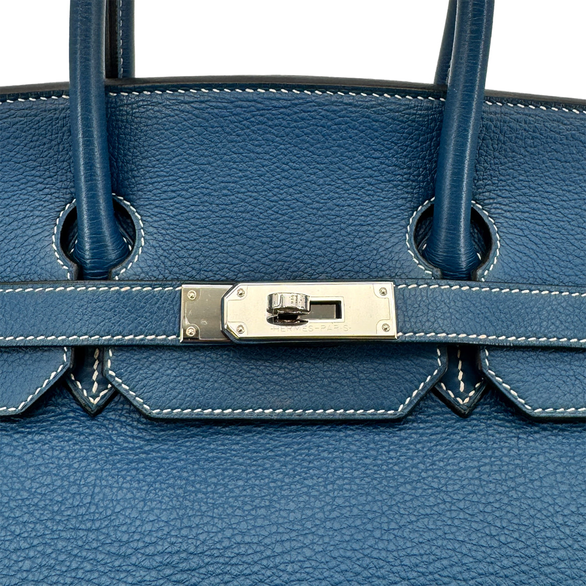 HERMES BIRKIN 35 BLUE THALASSA TOGO HAND BAG □G SHW 90275143