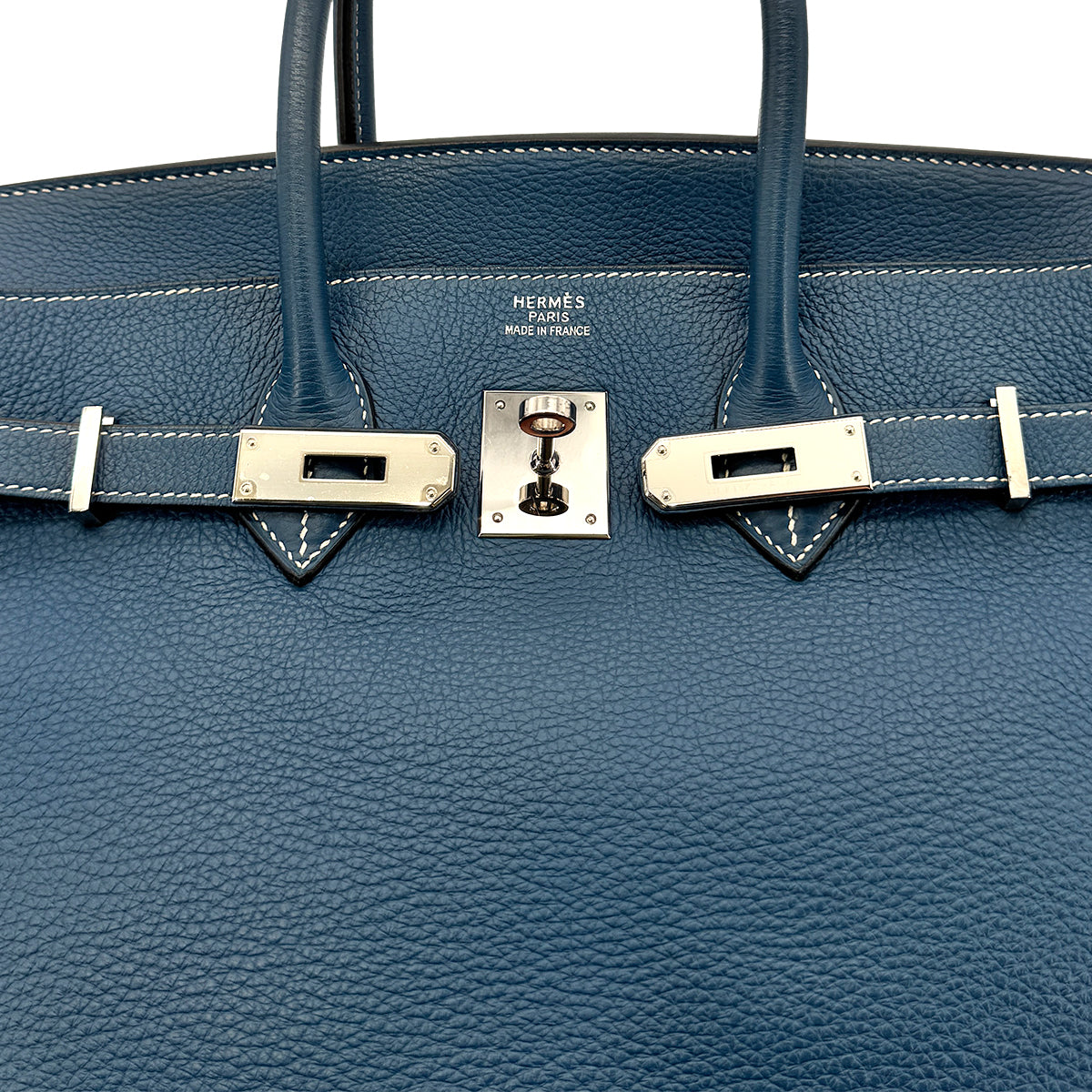 HERMES BIRKIN 35 BLUE THALASSA TOGO HAND BAG □G SHW 90275143