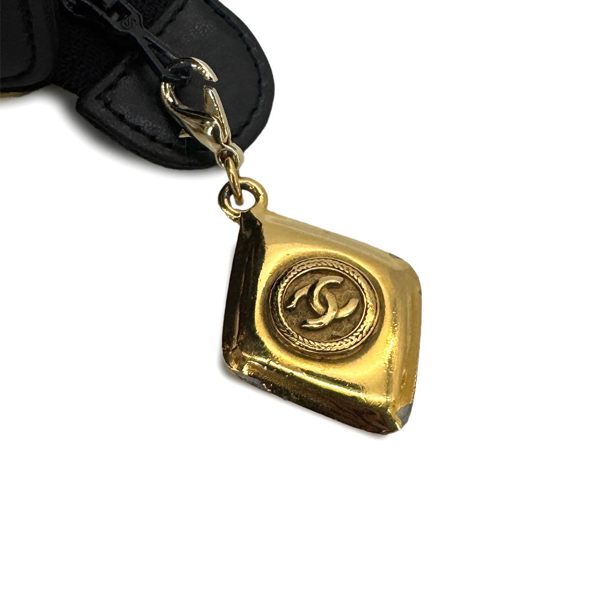 CHANEL VINTAGE MATELASSE CHAIN HAND SHOULDER BAG BLACK LAMB SKIN 90275144