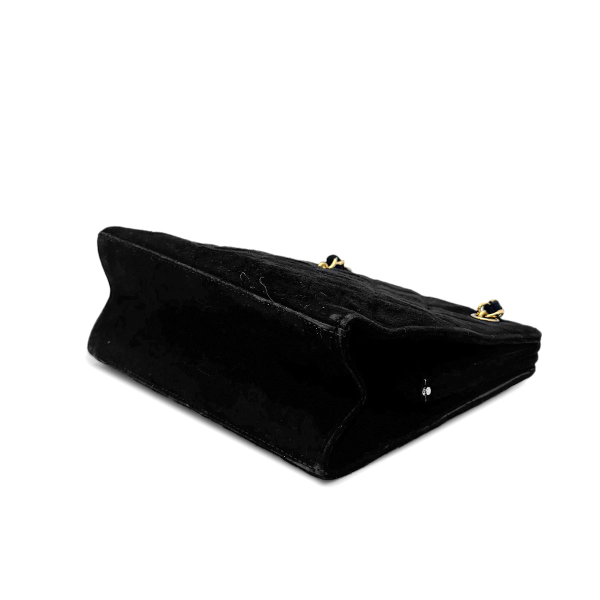 CHANEL VINTAGE MATELASSE CHAIN HAND SHOULDER BAG BLACK SUEDE 90275145