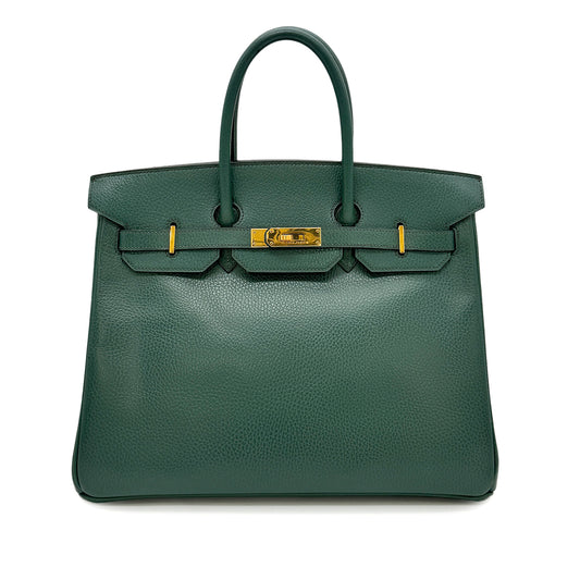 HERMES BIRKIN 35 GREEN ARDENNES HAND BAG 〇Y GHW 90275147