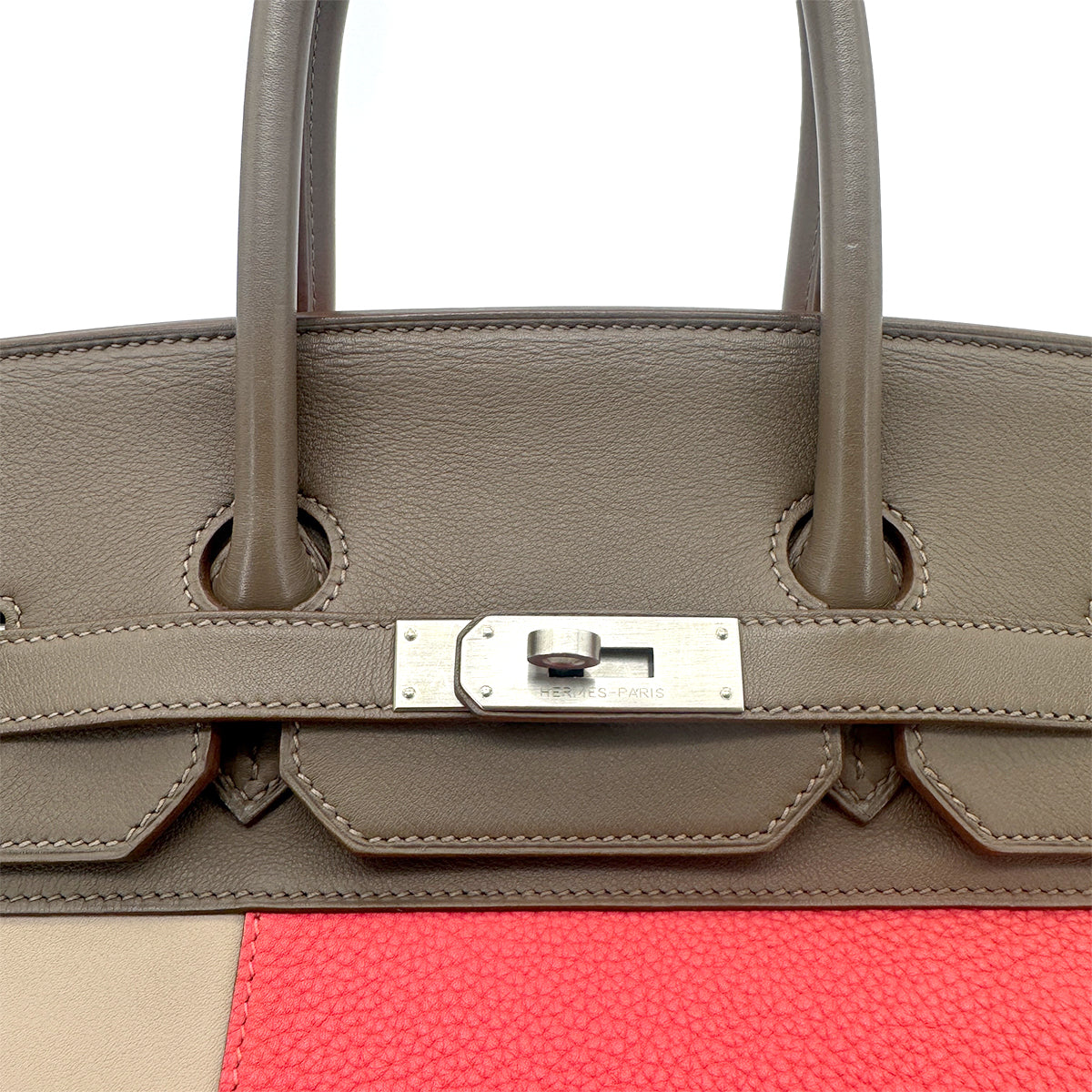 HERMES BIRKIN CASAQUE 35 ROSE JAIPUR ARGILE ETOUPE TAURILLON CLEMENCE SWIFT HAND BAG □P SHW 90275152