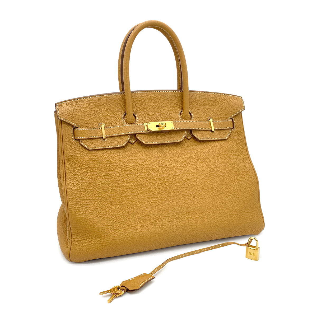 HERMES BIRKIN 35 NATUREL SABLE TAURILLON CLEMENCE HAND BAG T GHW 90275153