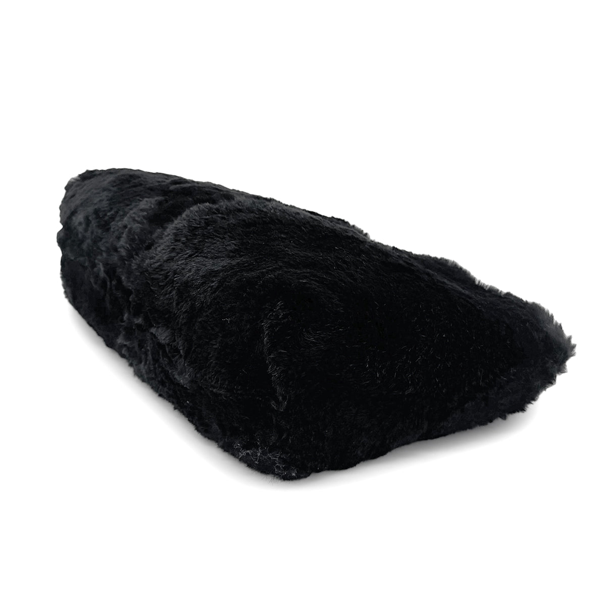 CHANEL VINTAGE CHAIN SHOULDER BAG BLACK LEATHER FUR 90275598