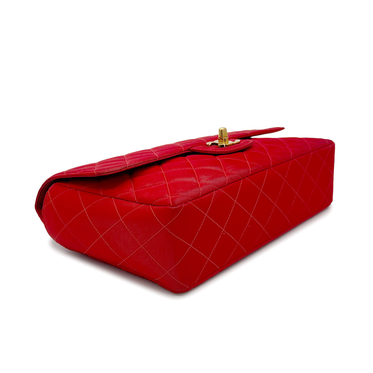 CHANEL VINTAGE MATELASSE CHAIN SHOULDER BAG RED COTTON 90275604