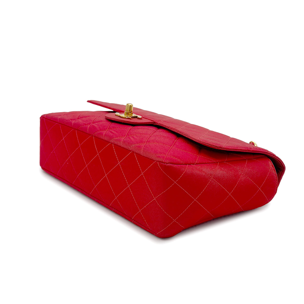 CHANEL VINTAGE MATELASSE CHAIN SHOULDER BAG RED COTTON 90275604