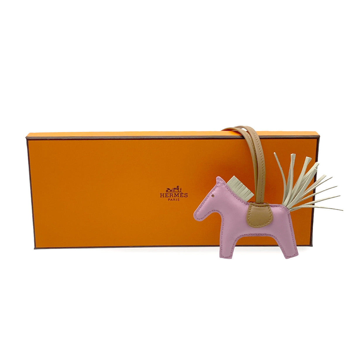 HERMES BAG CHARM RODEO PM MAUVE SYLVESTRE CRAIE CHAI AGNEAU MILO B 90275606