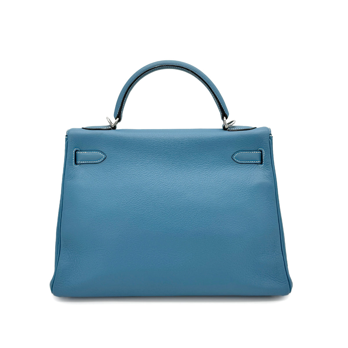 HERMES KELLY 32 RETOURNE BLUE JEAN EVERCOLOR HAND SHOULDER BAG □G SHW 90275612