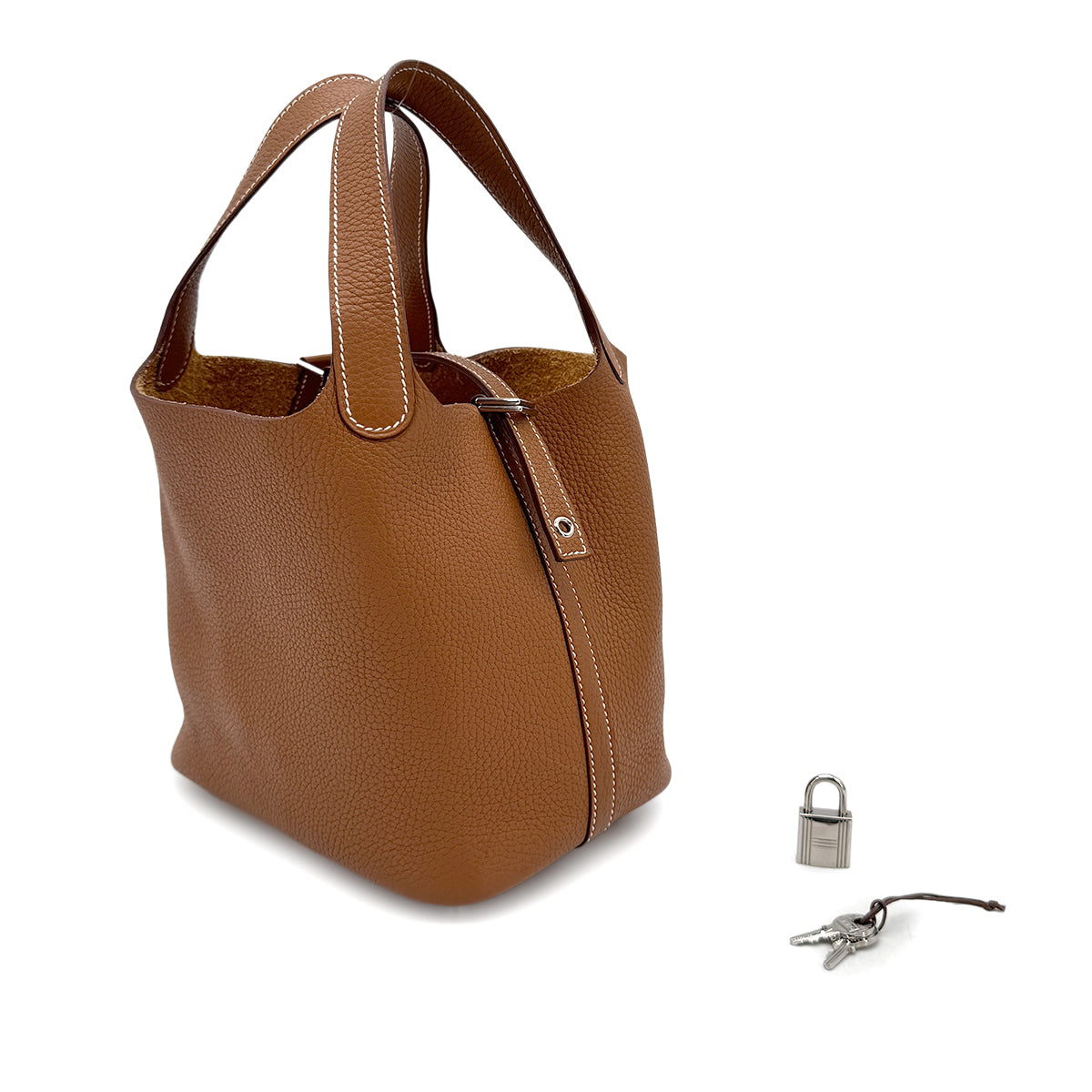 HERMES PICOTIN LOCK PM GOLD TAURILLON CLEMENCE HAND BAG T 90275613