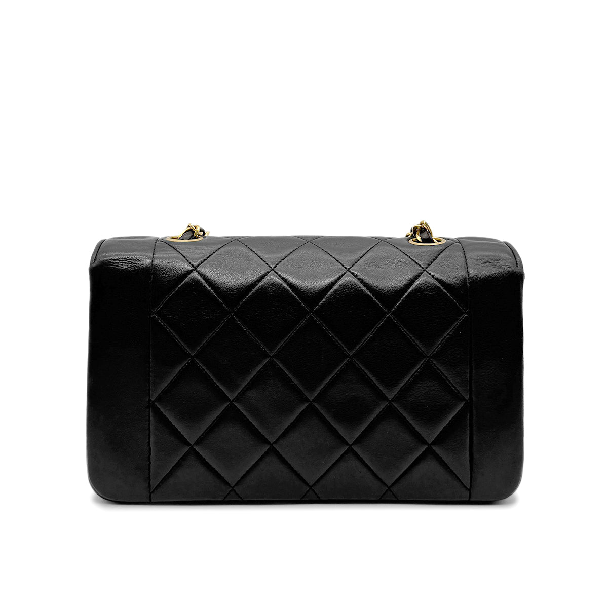 CHANEL VINTAGE MATELASSE CHAIN SHOULDER BAG BLACK LAMB SKIN 90275621