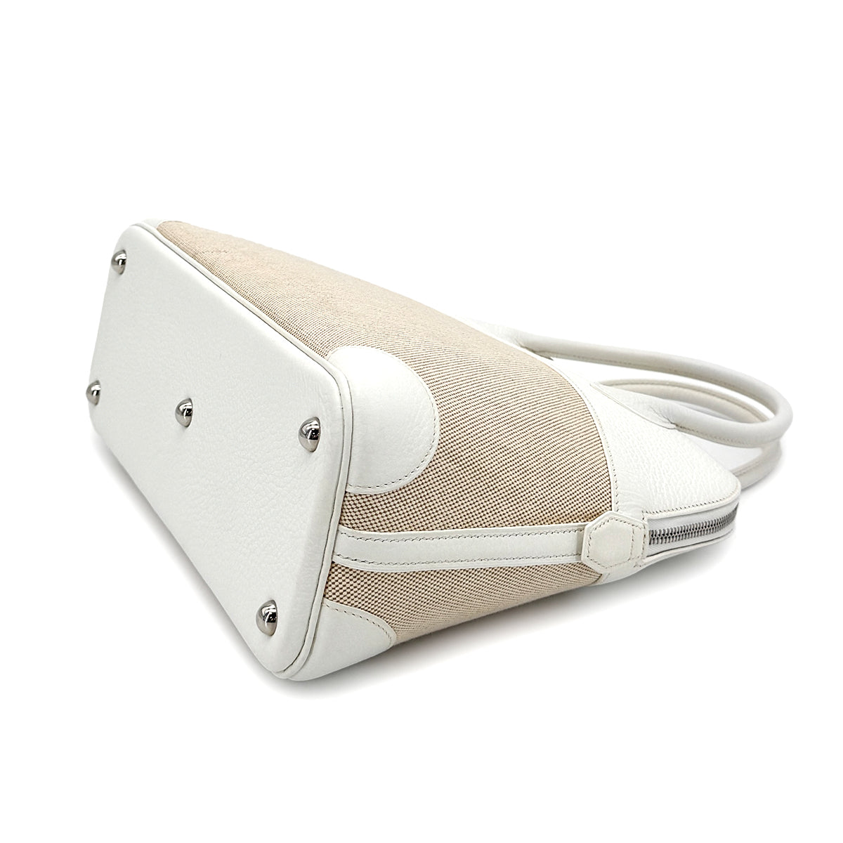 HERMES BOLIDE 31 WHITE NATURAL TAURILLON TOILE H HAND SHOULDER BAG ▢I 90275774