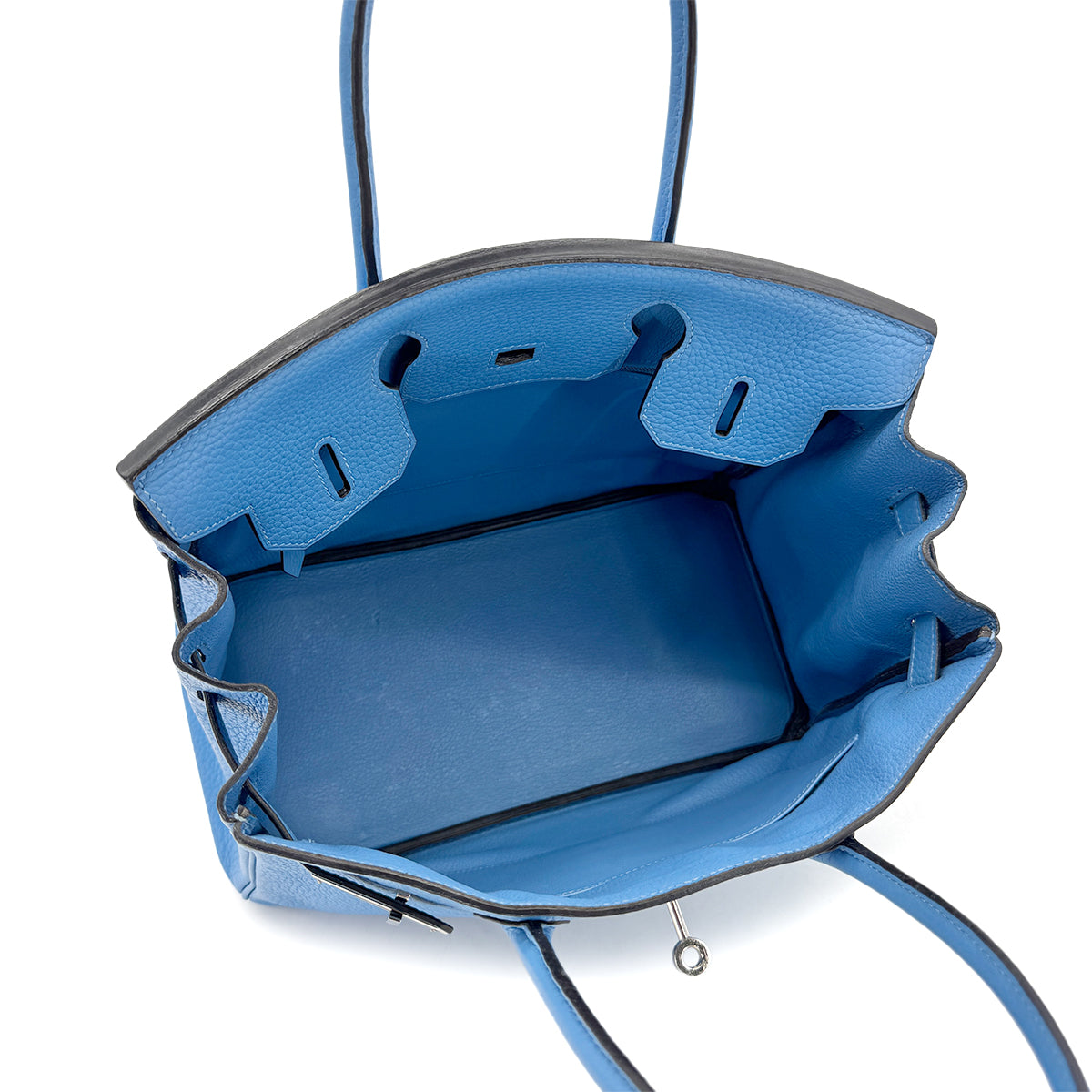 HERMES BIRKIN 30  BLUE PARADISE TAURILLON CLEMENCE HAND BAG Z SHW 90275775