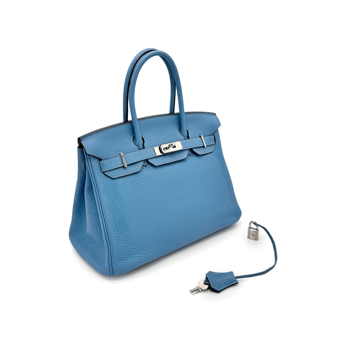HERMES BIRKIN 30  BLUE PARADISE TAURILLON CLEMENCE HAND BAG Z SHW 90275775