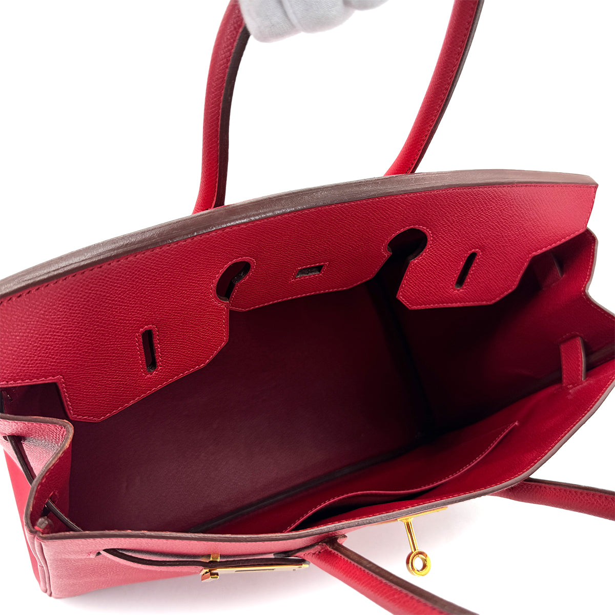 HERMES BIRKIN 35 ROUGE VIF EPSOM HAND BAG □G GHW 90275782