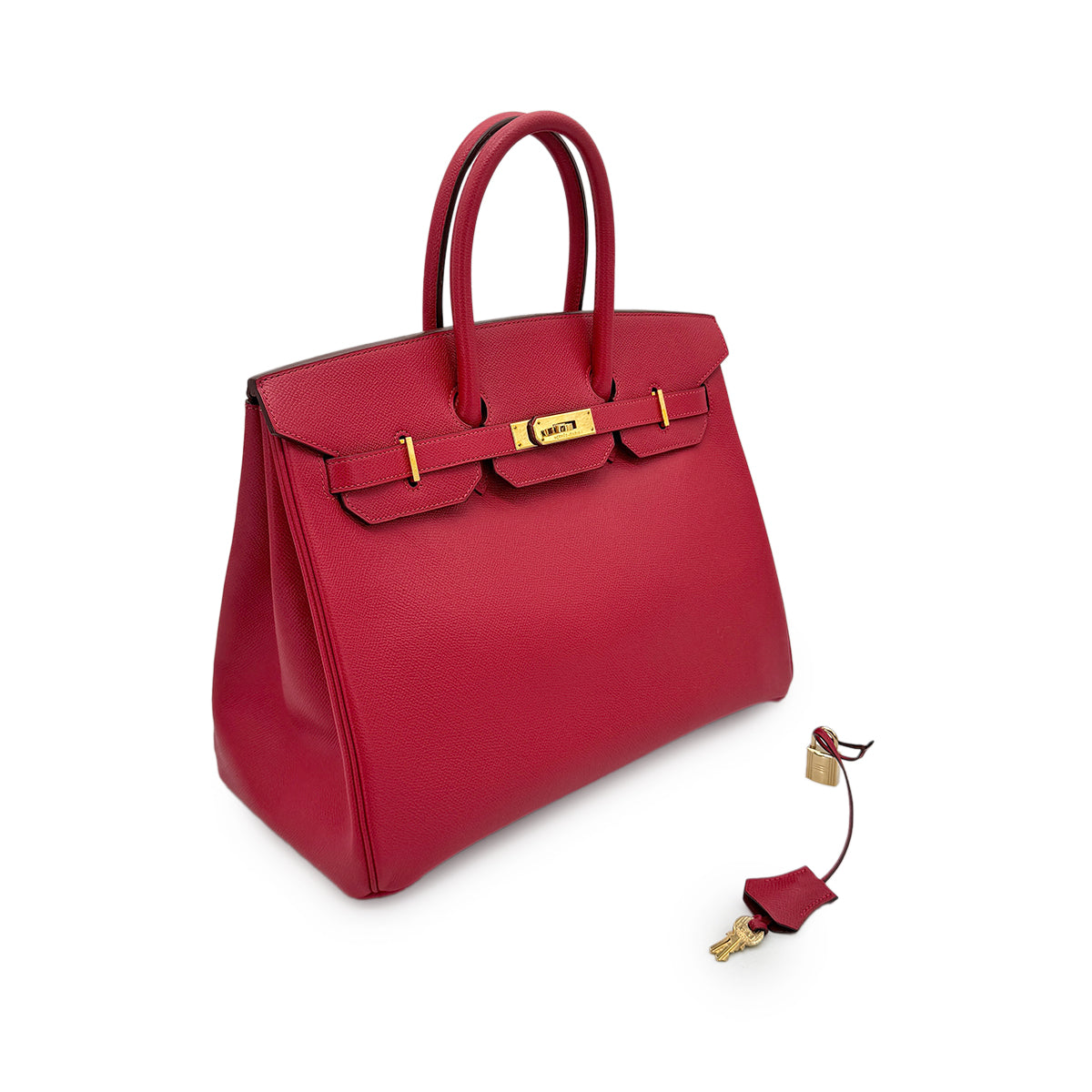 HERMES BIRKIN 35 ROUGE VIF EPSOM HAND BAG □G GHW 90275782