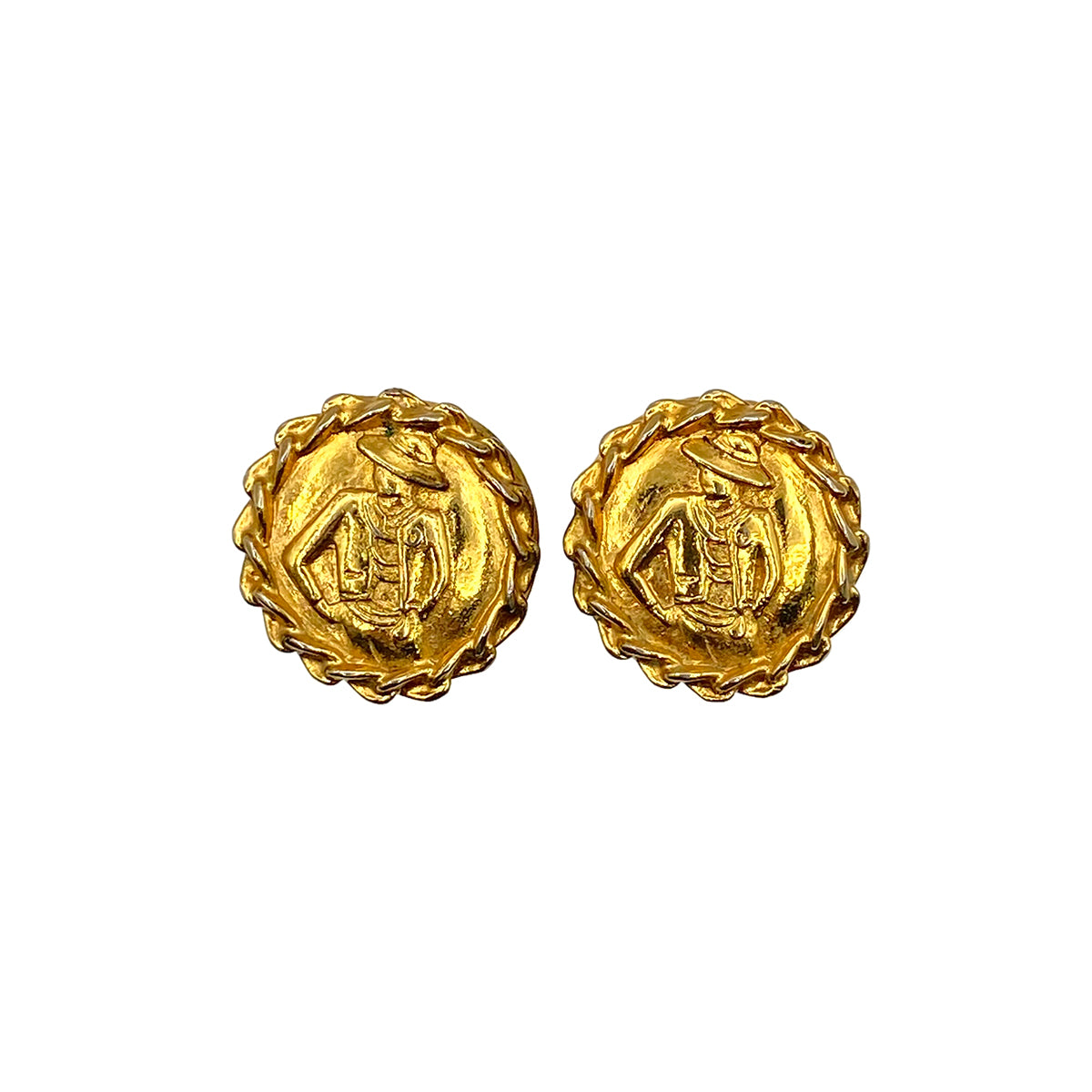 CHANEL VINTAGE EARRINGS MADEMOISELLE GOLD ACCESSORY 90275791
