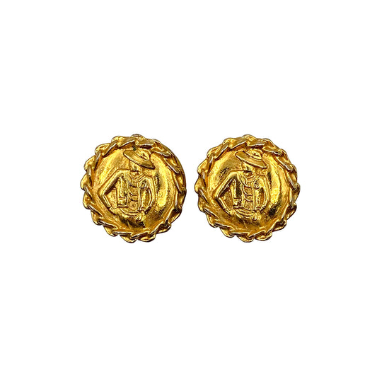 CHANEL VINTAGE EARRINGS MADEMOISELLE GOLD ACCESSORY 90275791