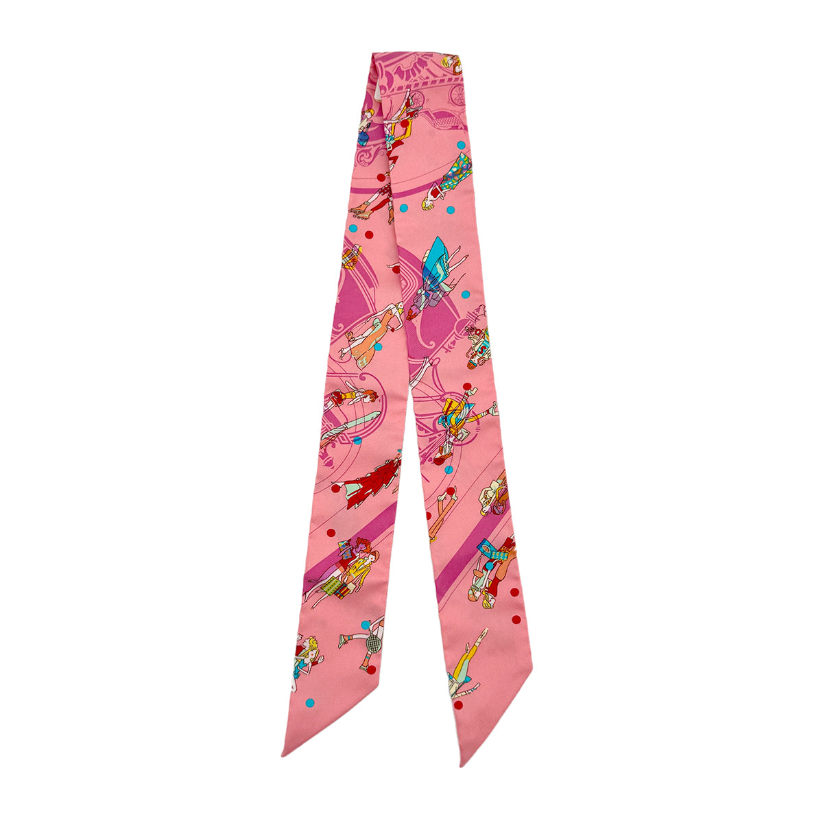 HERMES TWILLY EX-LIBRIS LES PARISIENNES SCARF PINK 90275794