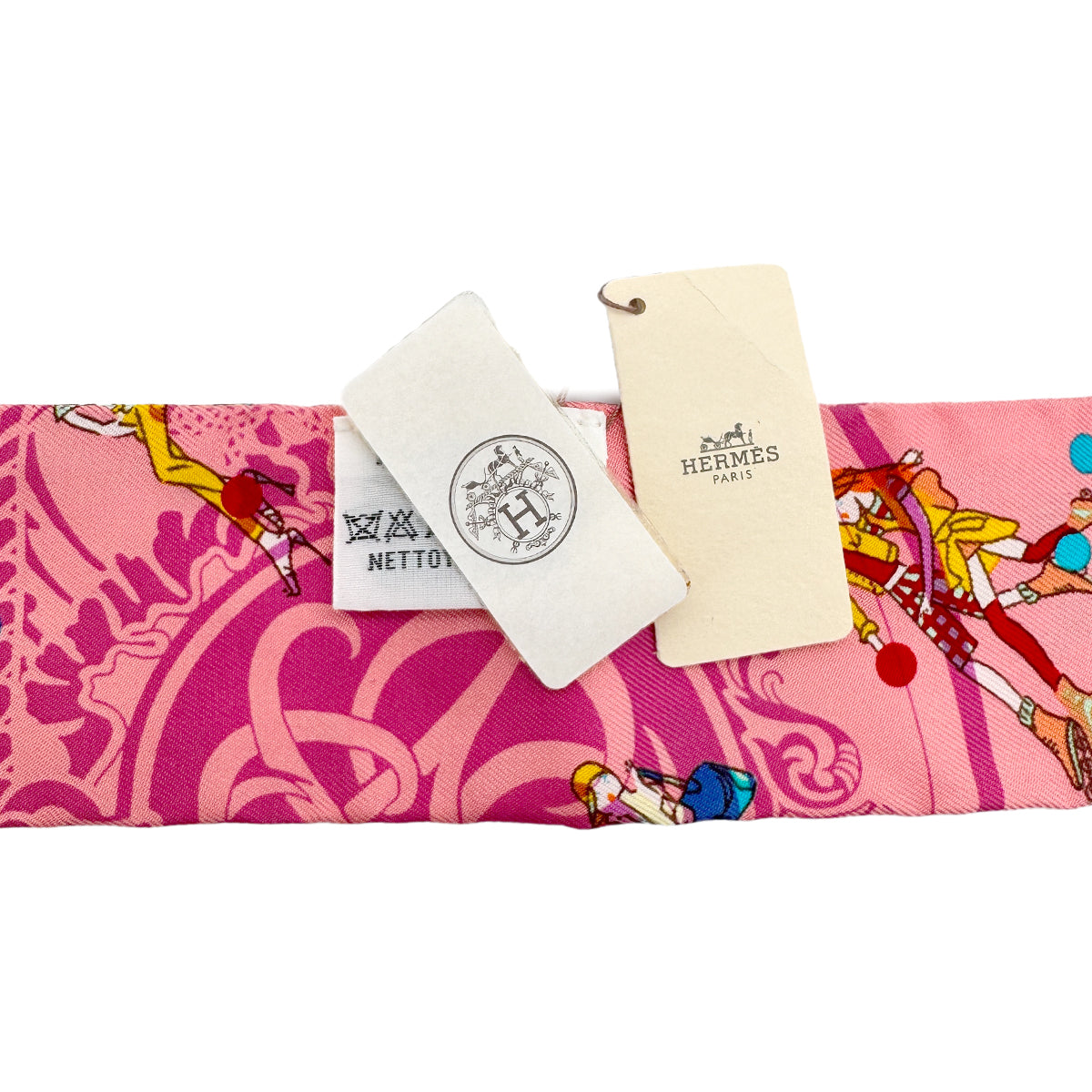 HERMES TWILLY EX-LIBRIS LES PARISIENNES SCARF PINK 90275794