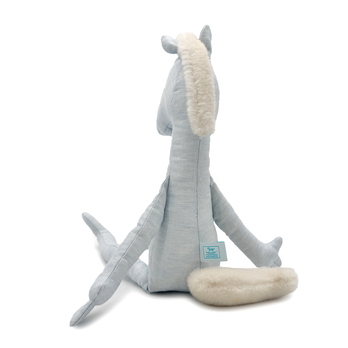 HERMES POTE YOK HORSE BLUE LINEN STUFFED TOY 90275799