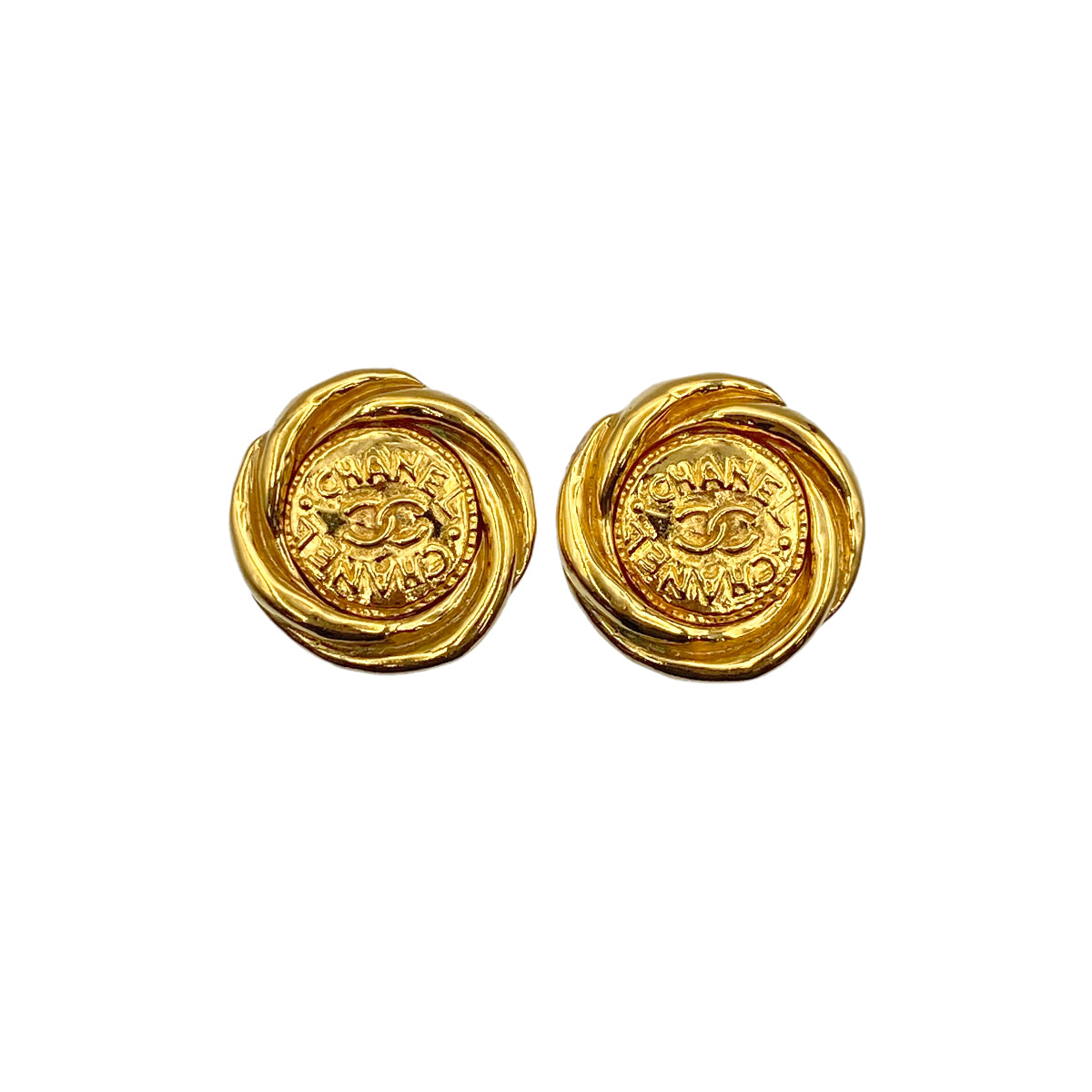 CHANEL VINTAGE EARRINGS COCOMARK LOGO ACCESSORY 93P 90275805