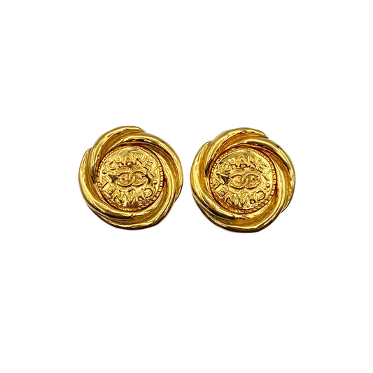 CHANEL VINTAGE EARRINGS COCOMARK LOGO ACCESSORY 93P 90275805