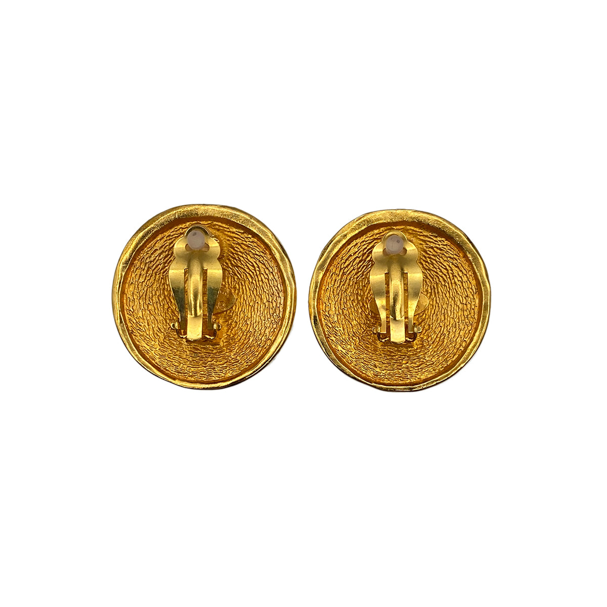 CHANEL VINTAGE 31 RUE CAMBON EARRINGS ROUND LOGO ACCESSORY 90275806