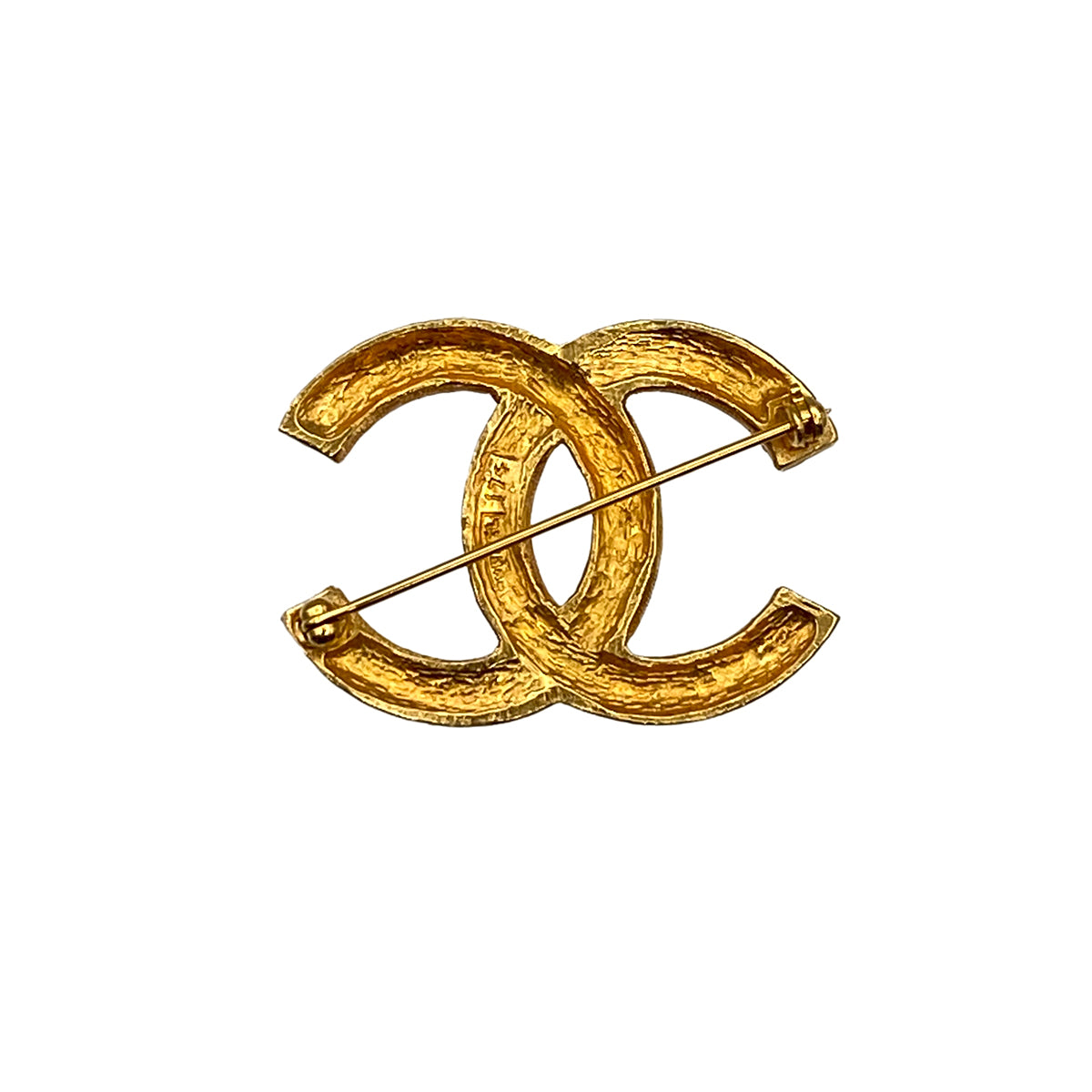 CHANEL VINTAGE COCOMARK BROOCH RHINESTONE GOLD ACCESSORY 90275810