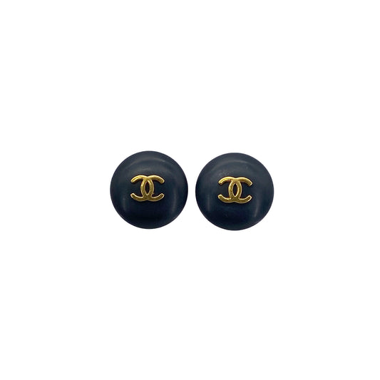 CHANEL VINTAGE EARRINGS COCOMARK BLACK ACCESSORY 95A 90275812